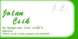 jolan csik business card